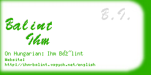 balint ihm business card